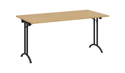 SLA 160 lak skládací jednací stůl 1600x800, deska 25 mm, podnož černý lak, deska javor horský